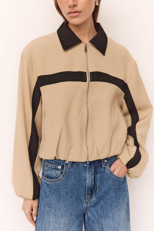 Lillia Bomber Jacket (Beige/Black)