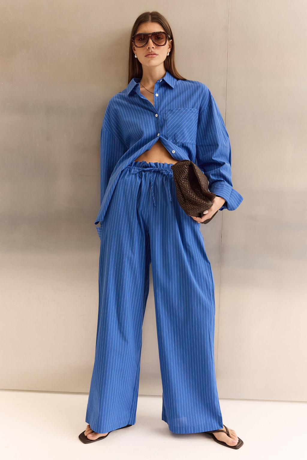 Lucia Shirt (Cobalt Stripe)