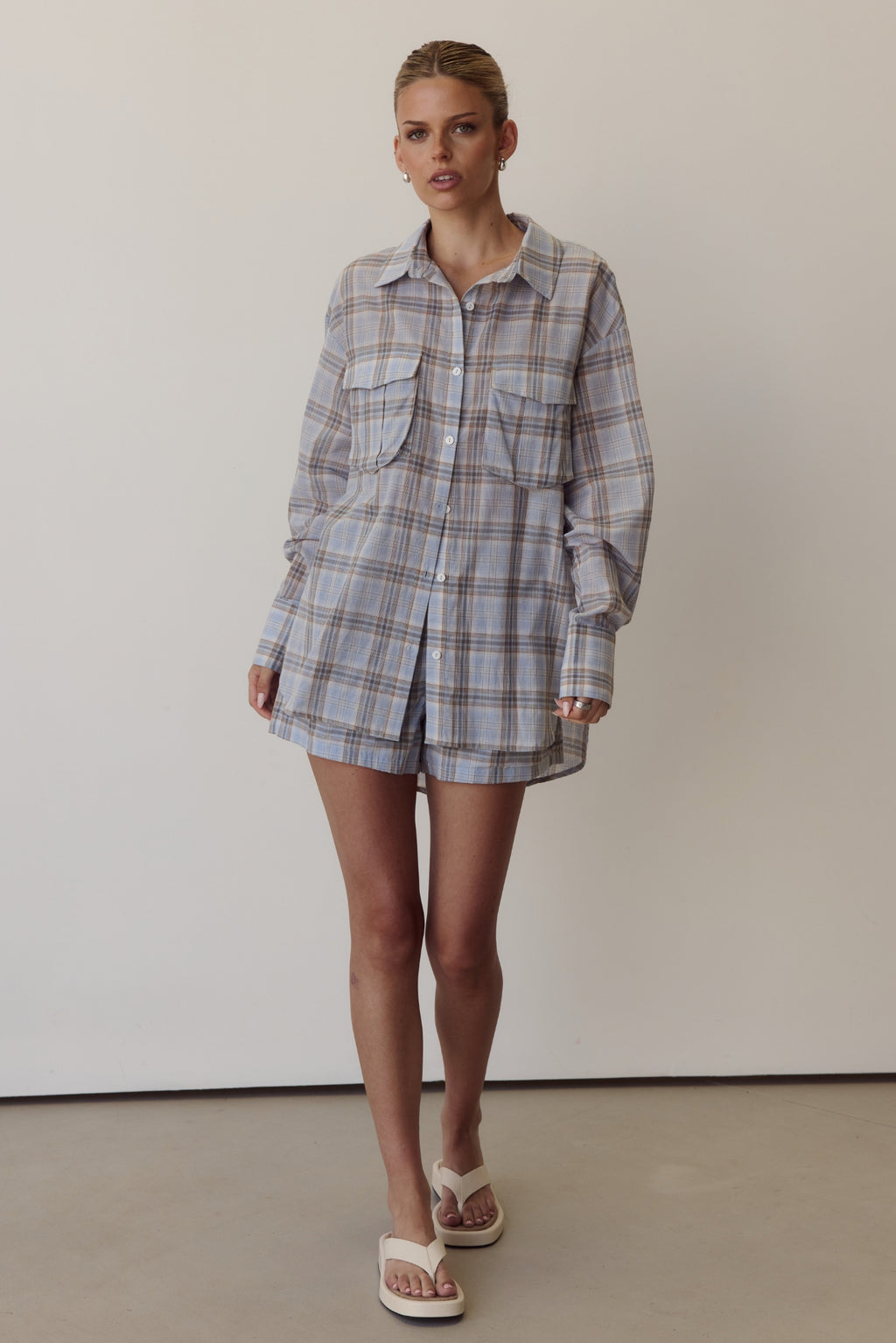 Esme Short (Blue Plaid)