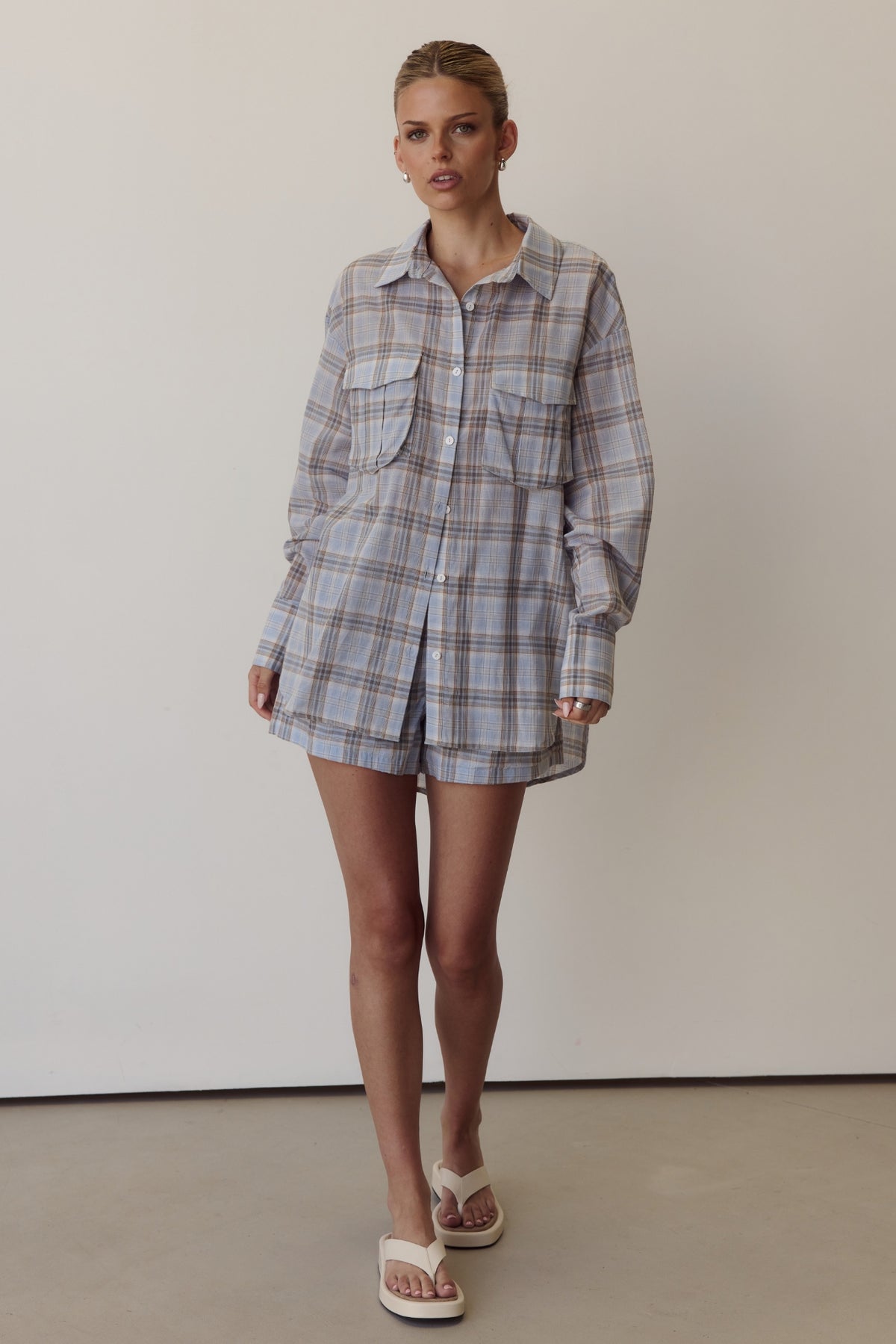 Esme Short (Blue Plaid)