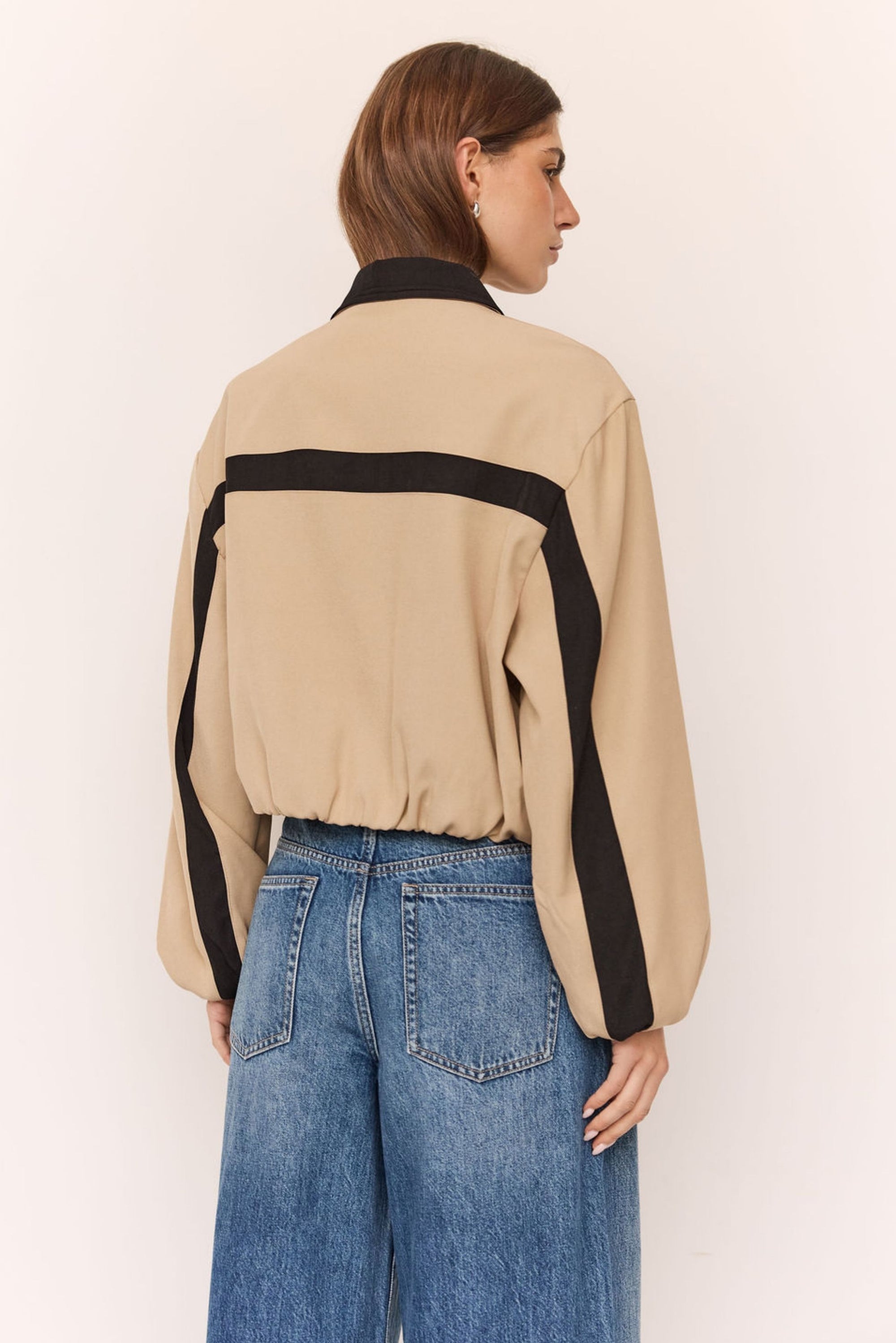 Lillia Bomber Jacket (Beige/Black)