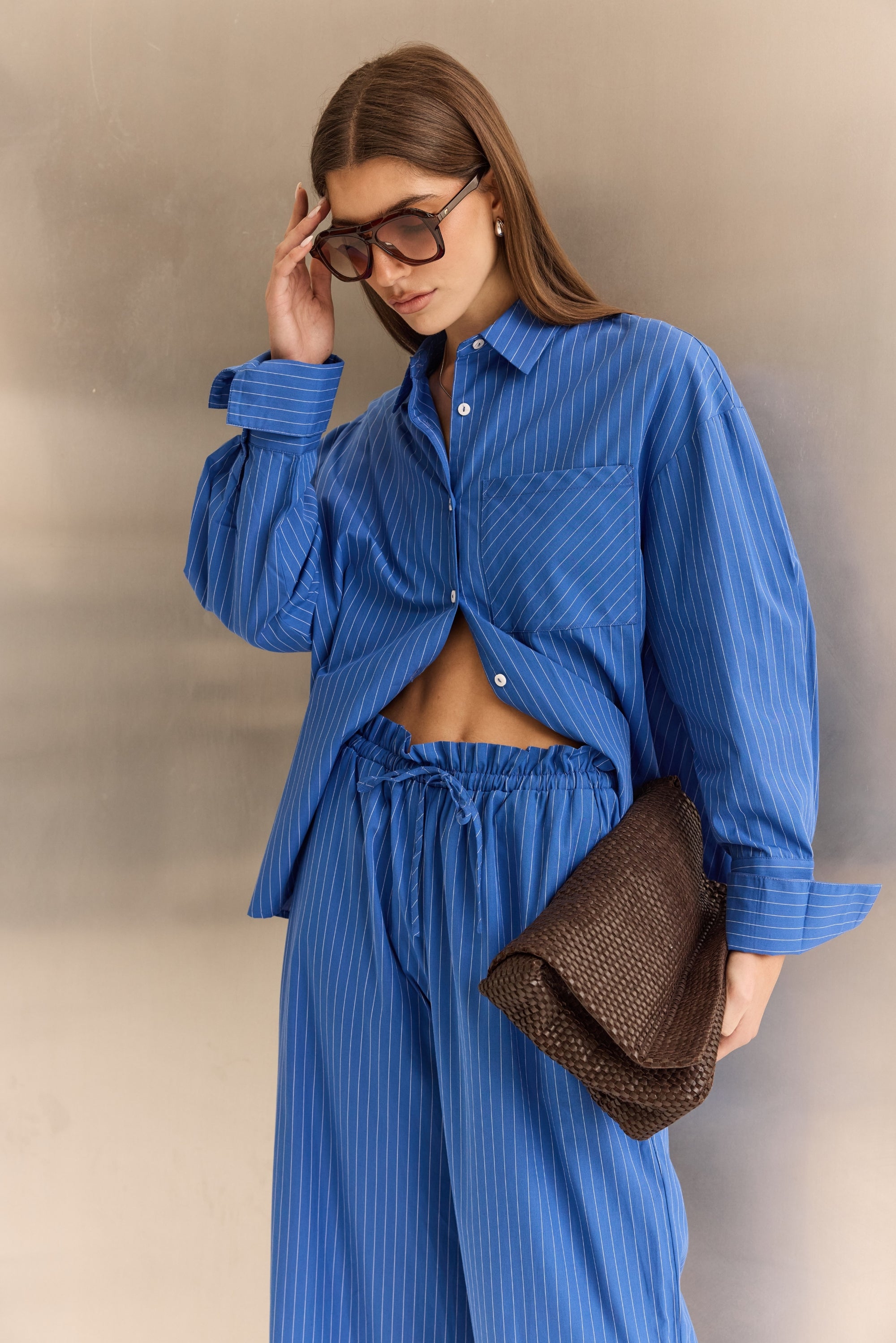 Lucia Shirt (Cobalt Stripe)