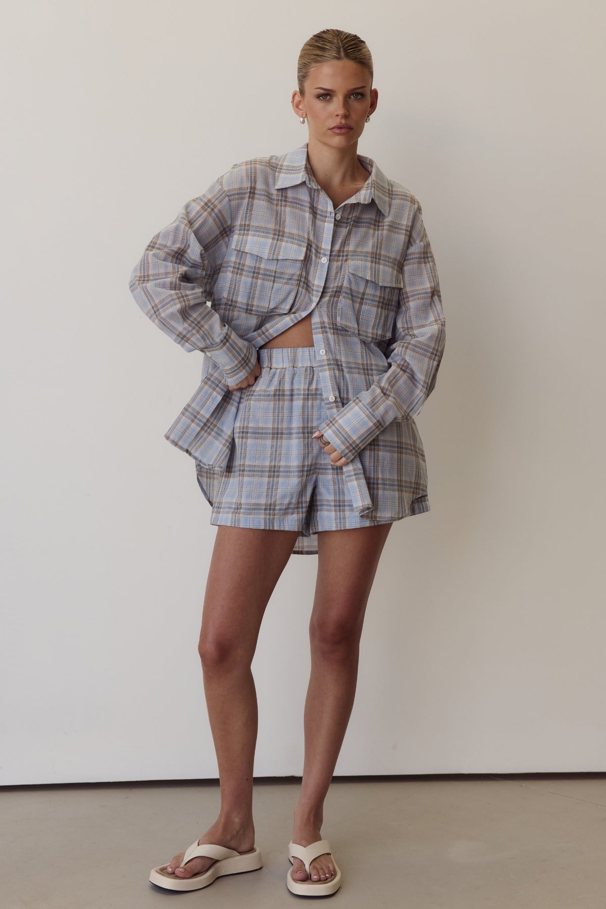 Esme Short (Blue Plaid)