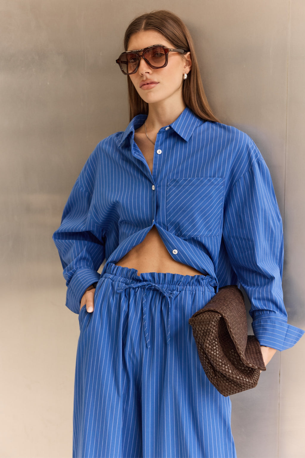 Lucia Shirt (Cobalt Stripe)