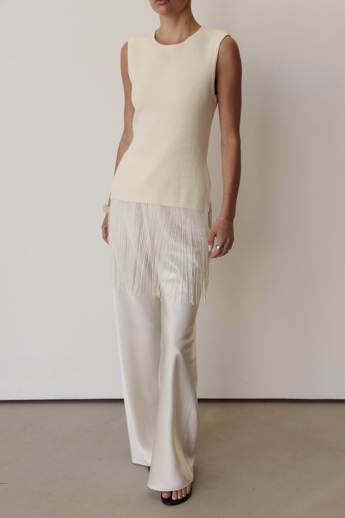Portia Fringe Top (Cream)