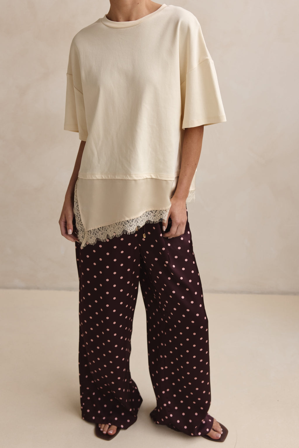 Charlie Pant (Merlot/Pink Polka)