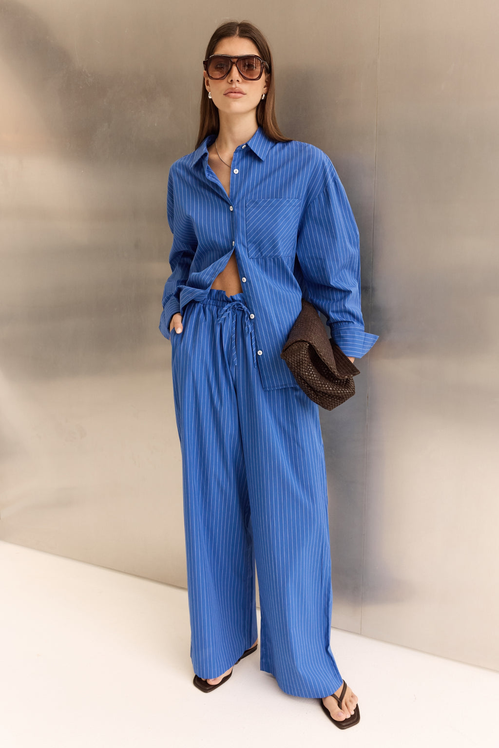 Lucia Shirt (Cobalt Stripe)