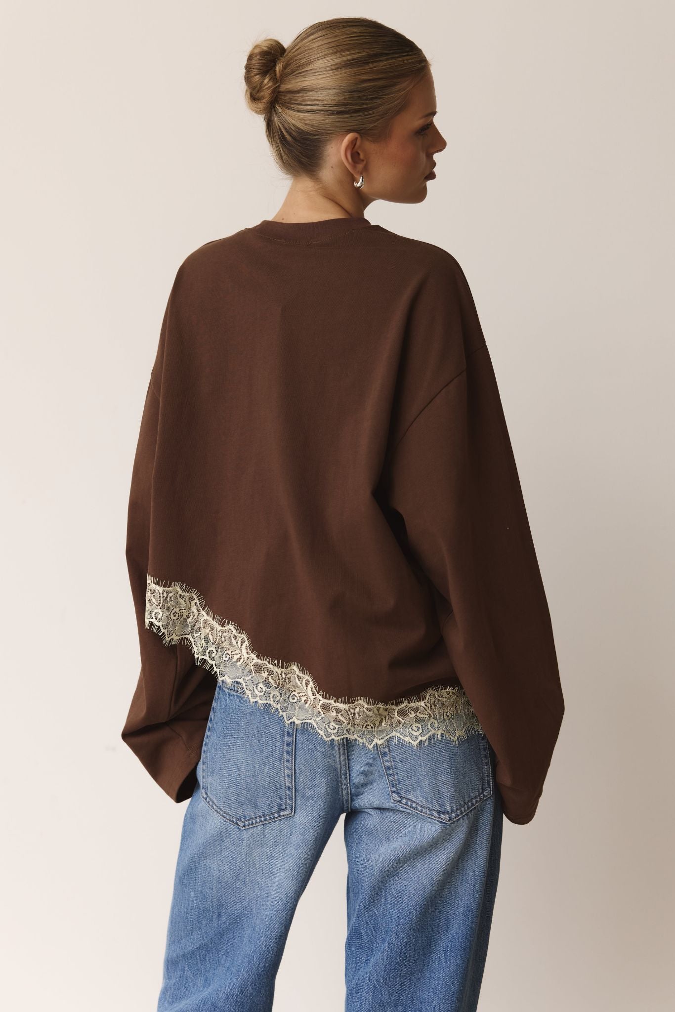 Aria Asym Long Sleeve Top (Chocolate/Butter)