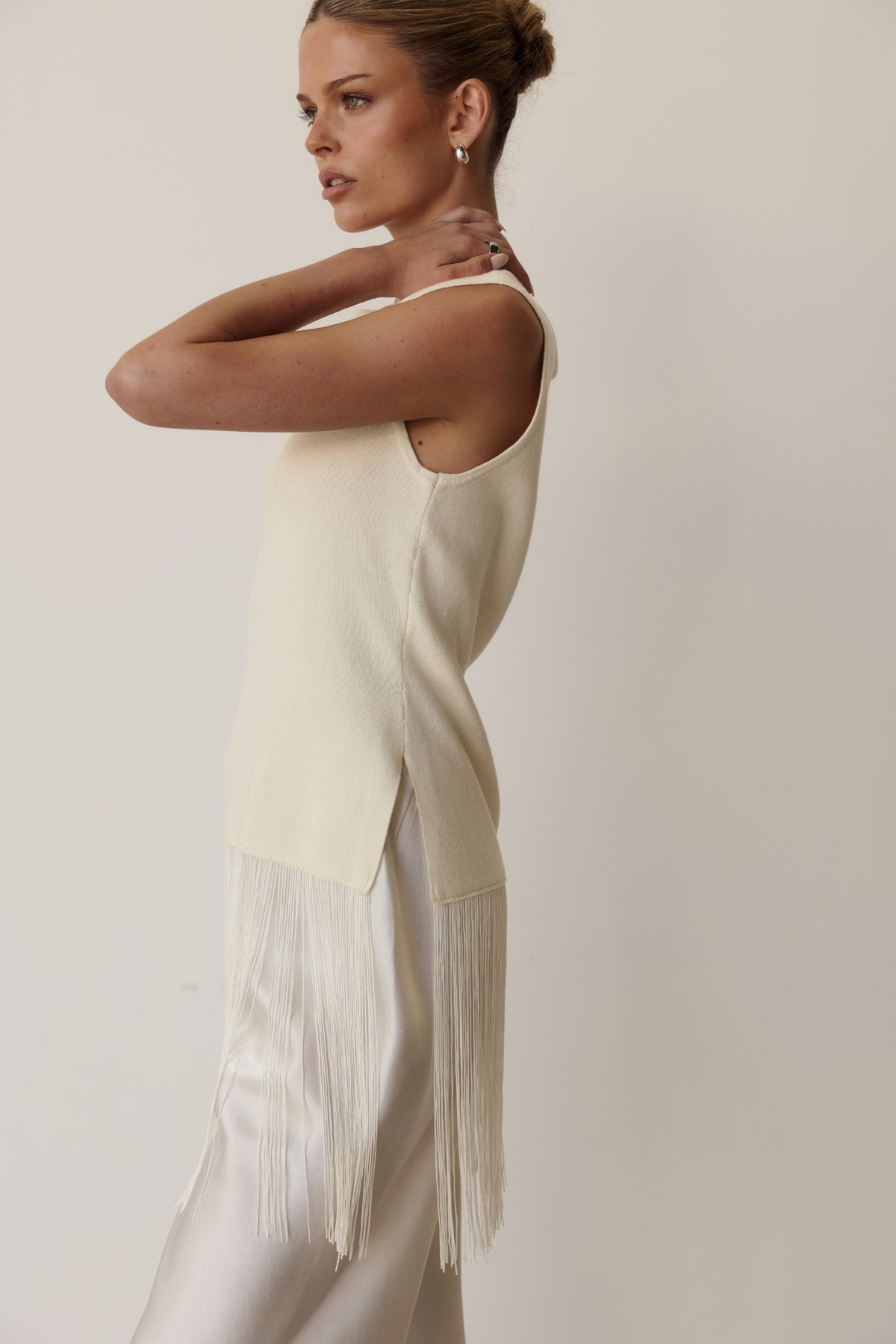 Portia Fringe Top (Cream)