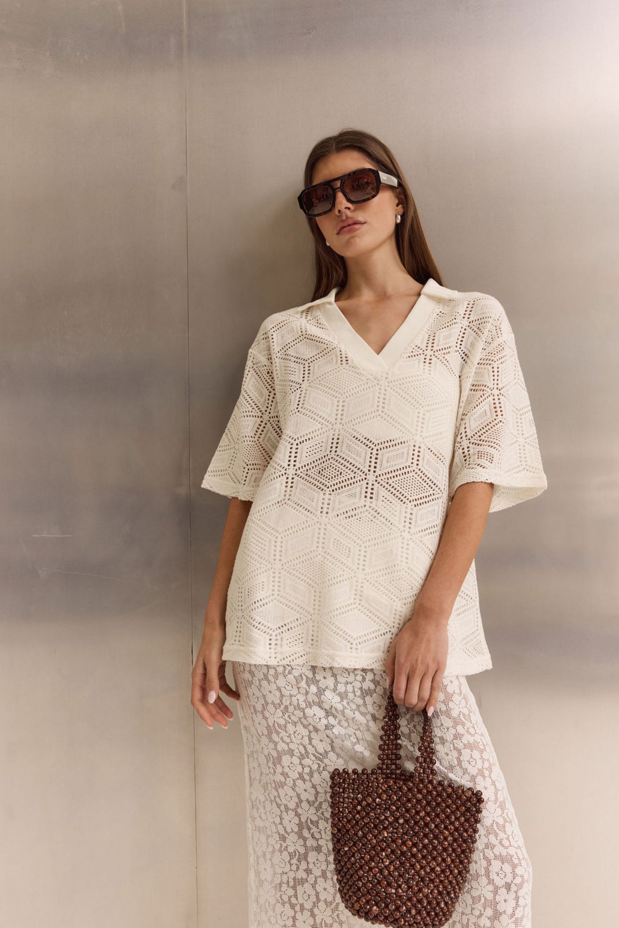 Sylvie Knit Tee (Cream)