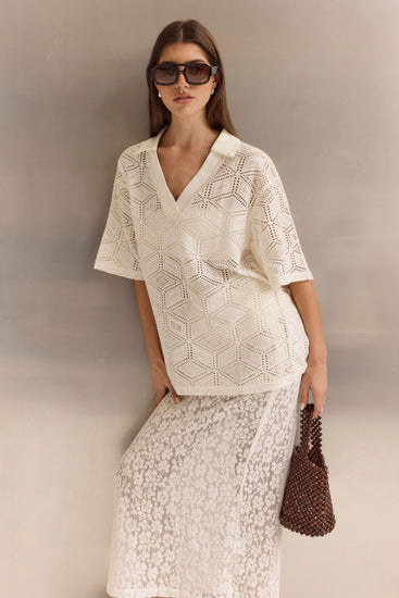 Sylvie Knit Tee (Cream)