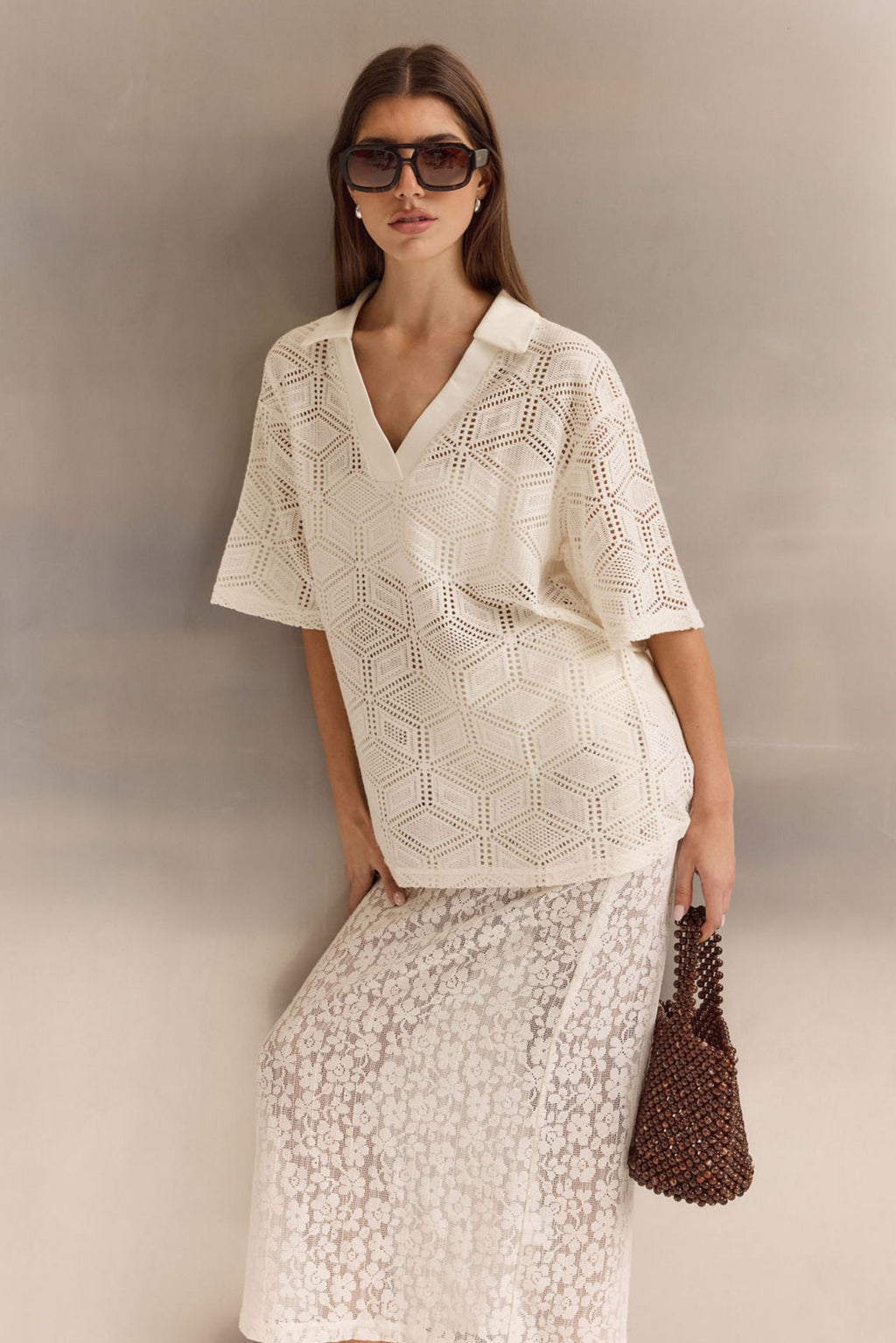 Sylvie Knit Tee (Cream)