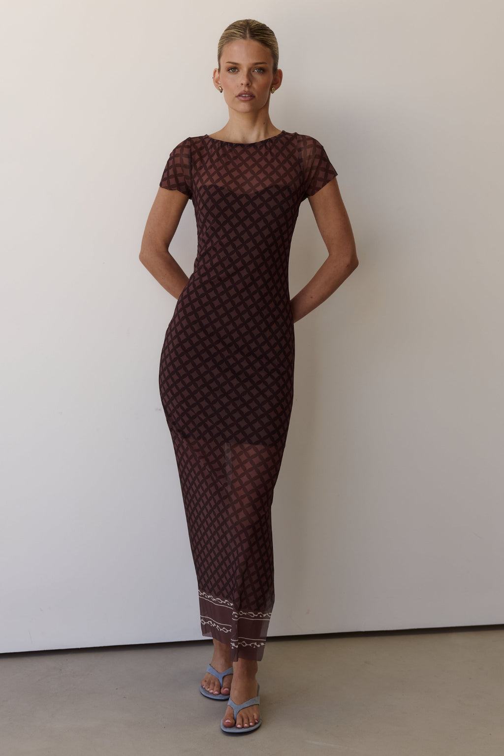 Maddison Maxi Dress (Geometric Chocolate)