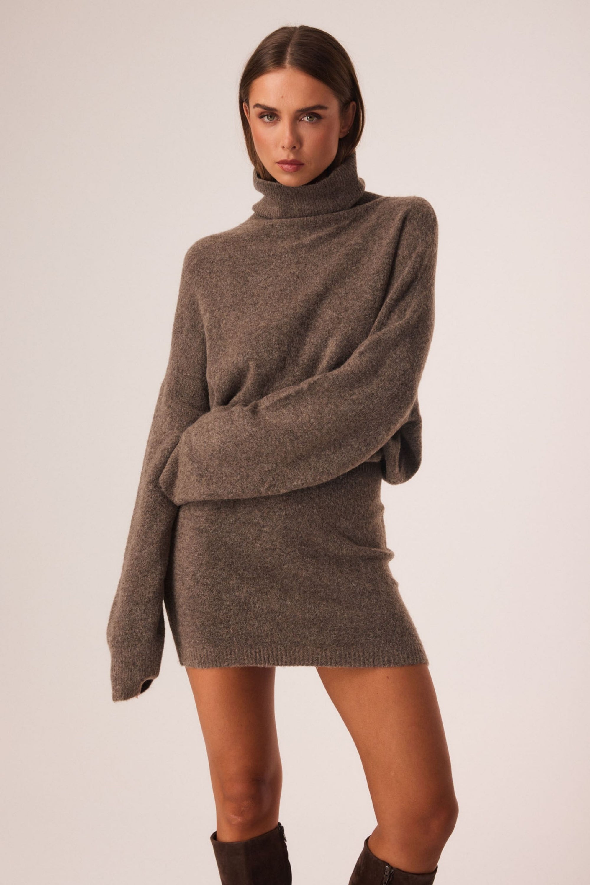 Marlowe Knit Mini Dress (Ash)