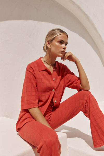 Solstice Knit Shirt (Red)