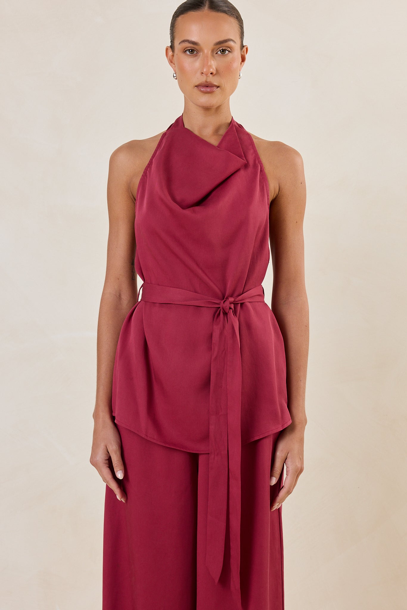 Raya Halter Top (Pomegranate)