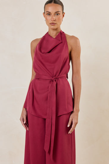 Raya Halter Top (Pomegranate)