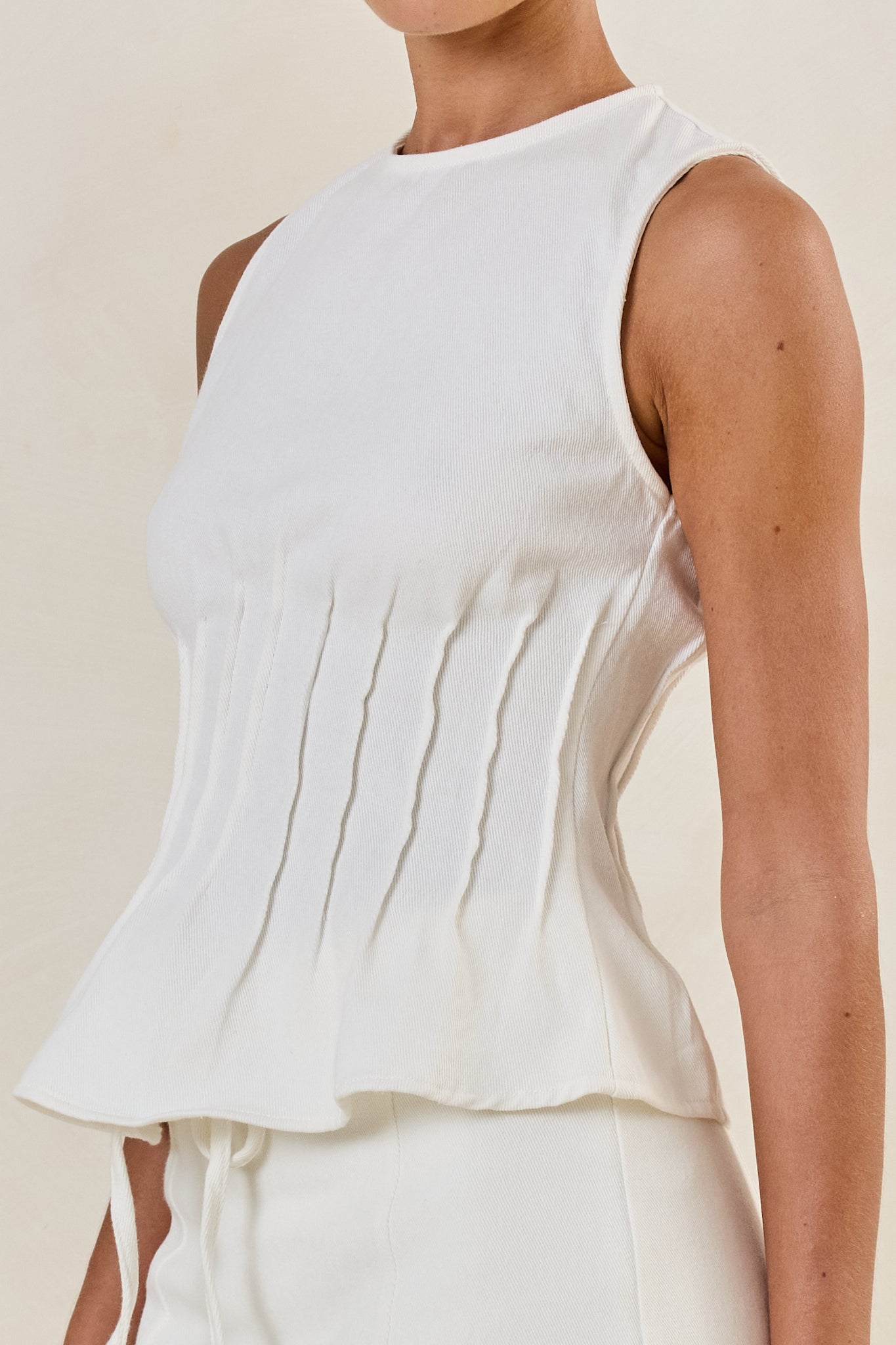 Holly Denim Top (White)