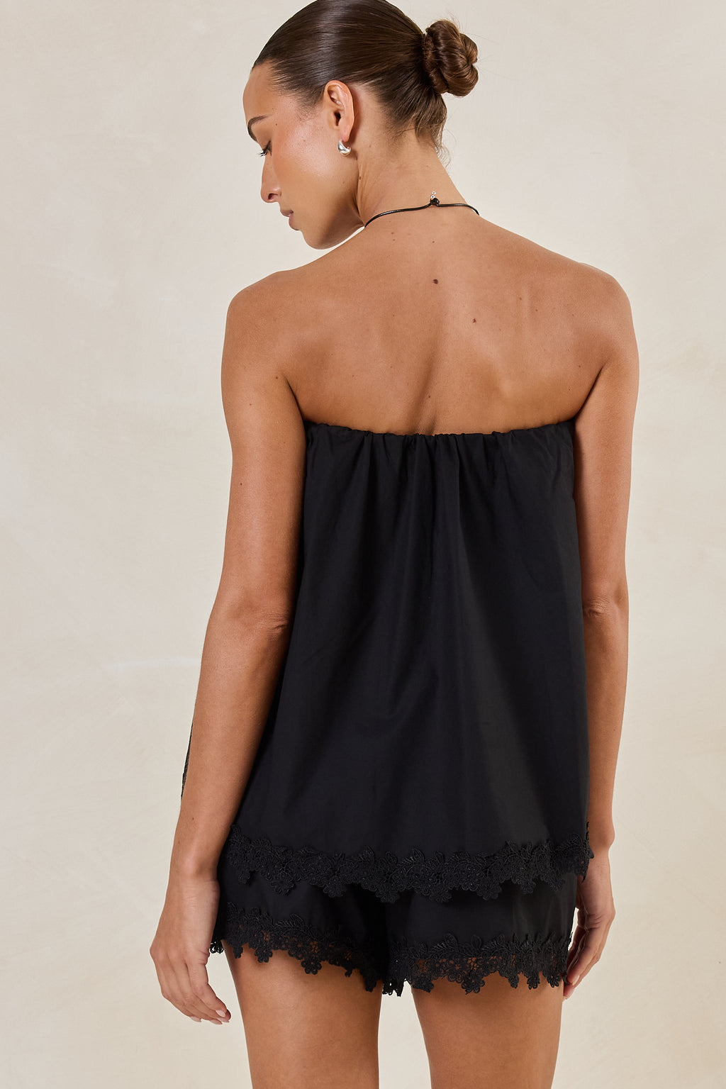 Clara Lace Strapless Top (Black)