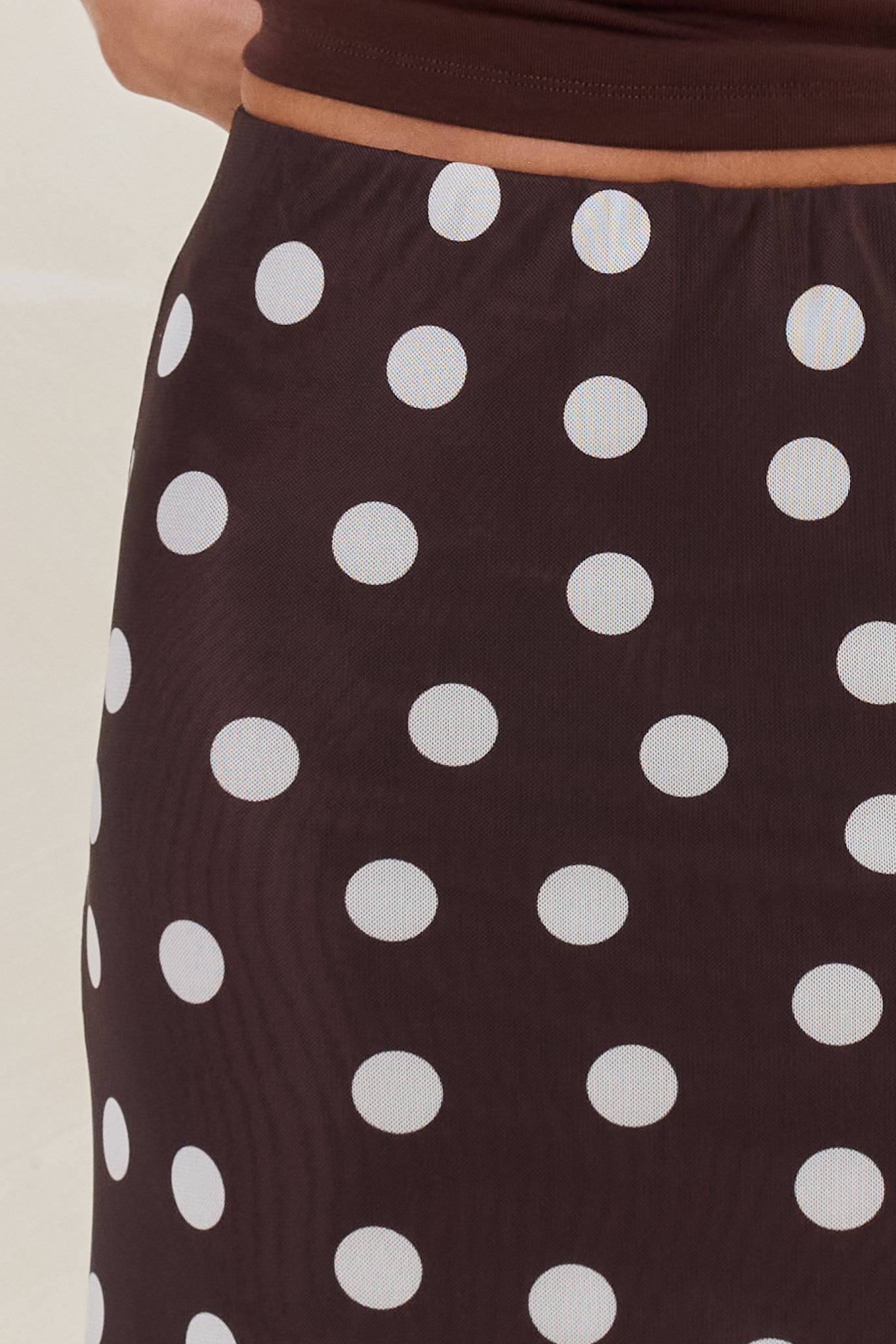 Mara Maxi Skirt (Espresso Polka)