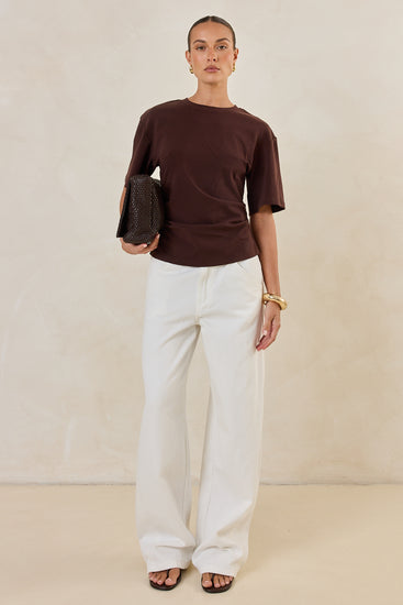 Rory Cinched Tee (Chocolate)