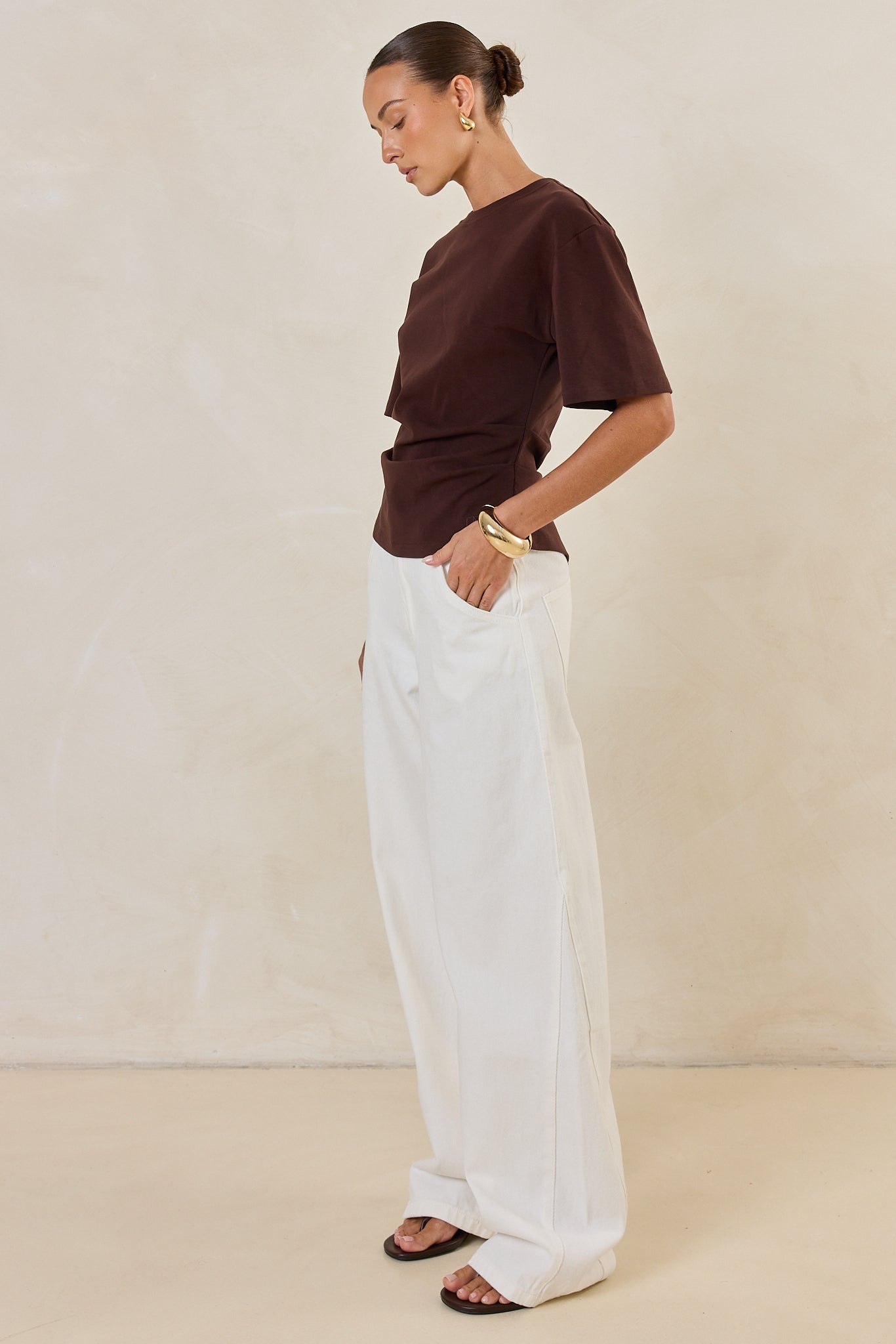 Rory Cinched Tee (Chocolate)