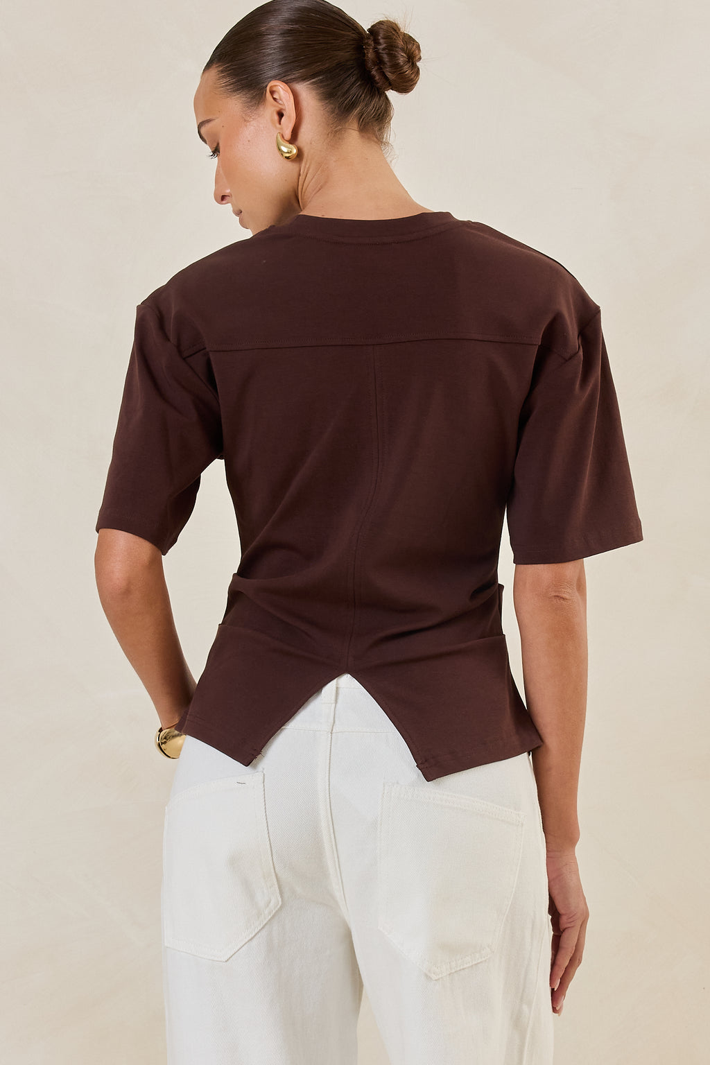 Rory Cinched Tee (Chocolate)