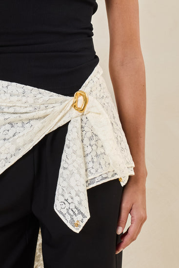Cora Lace Scarf (White)