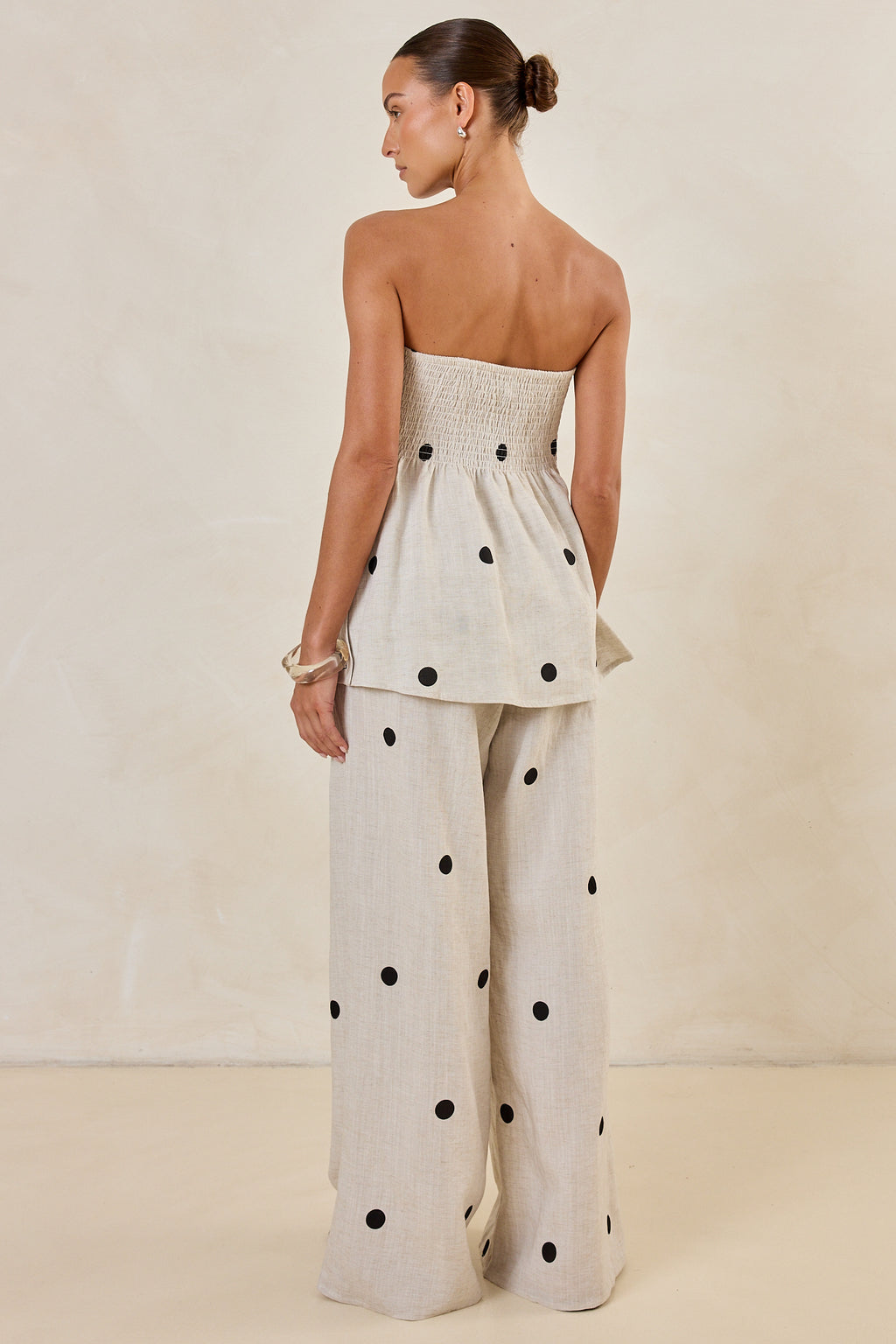 Maxine Pant (Beige/Black Polka)