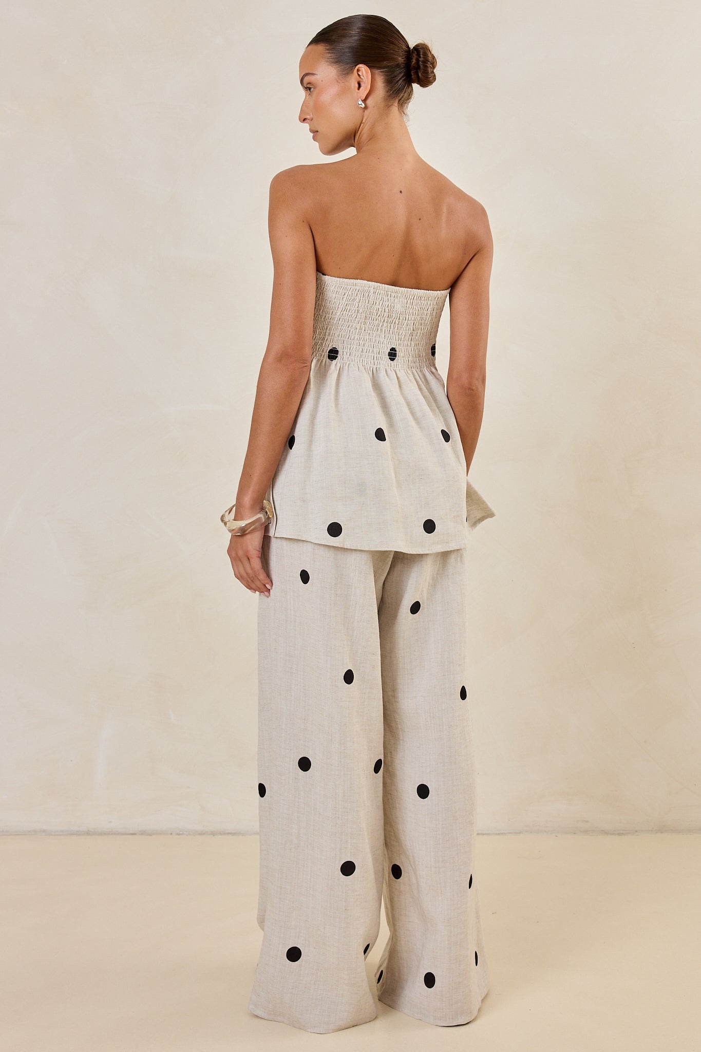 Maxine Pant (Beige/Black Polka)