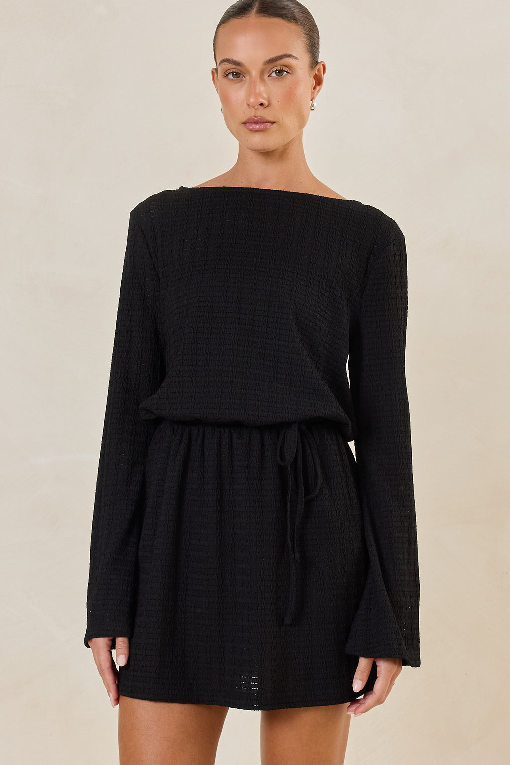 Reeve Knit Mini Dress (Black)