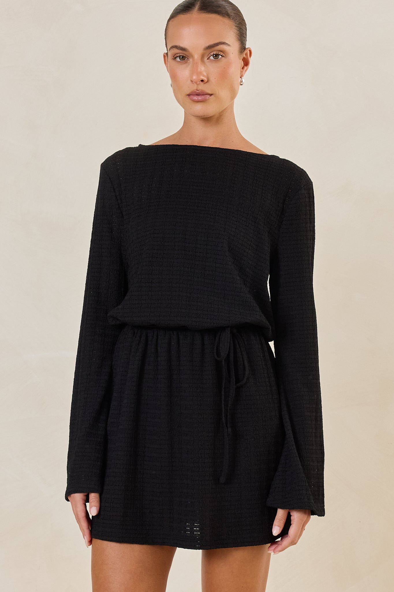 Reeve Knit Mini Dress (Black)