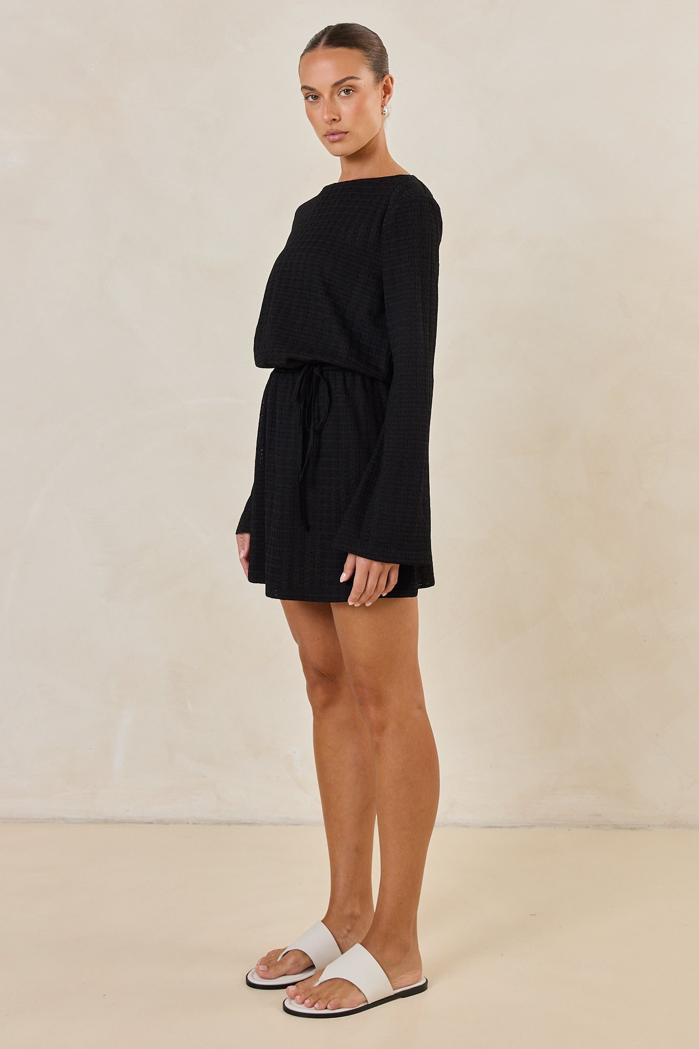 Reeve Knit Mini Dress (Black)