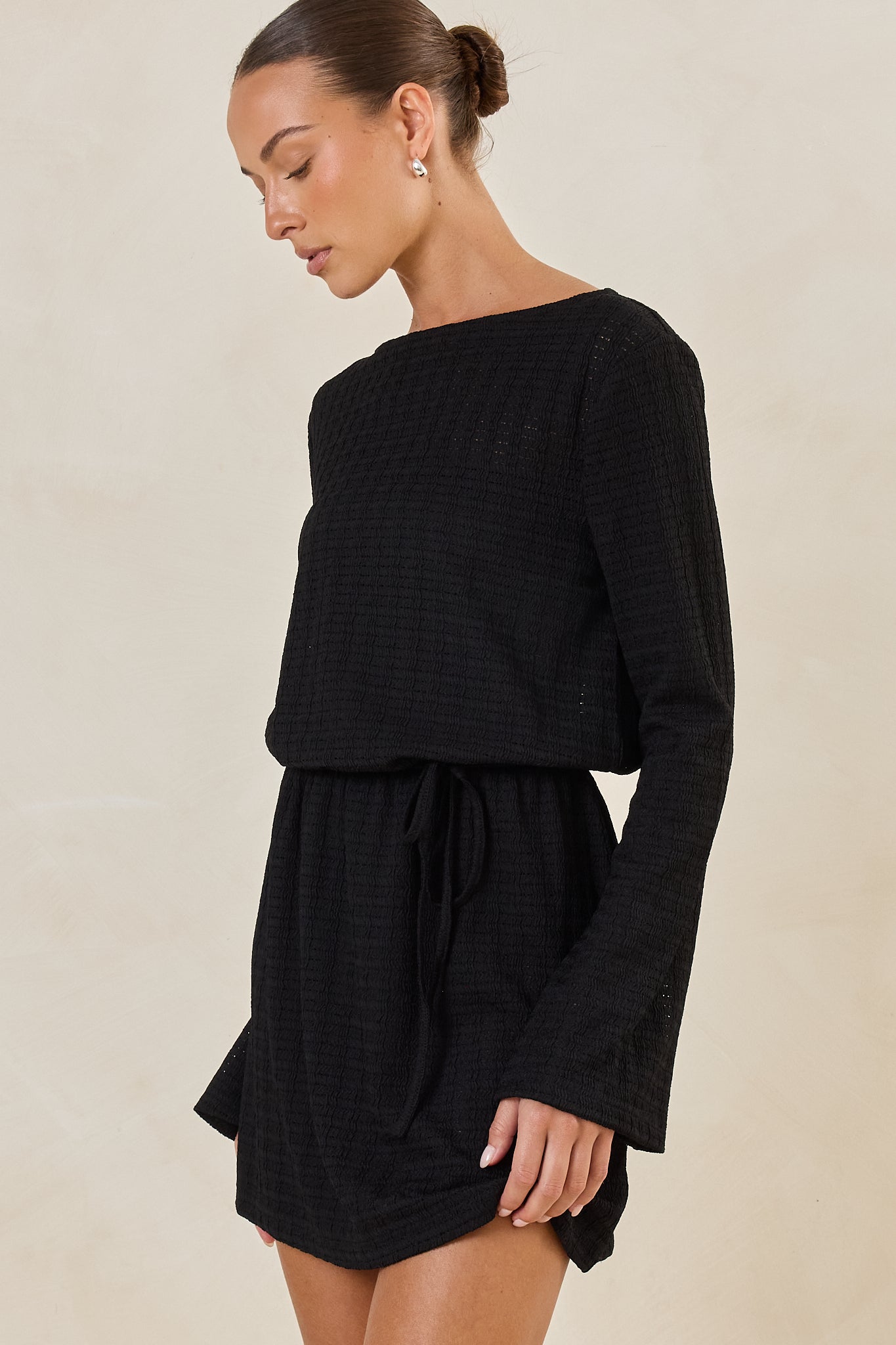 Reeve Knit Mini Dress (Black)