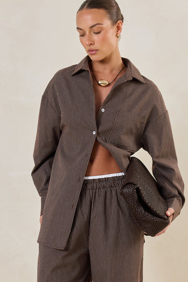 Miller Shirt (Choc Pinstripe)