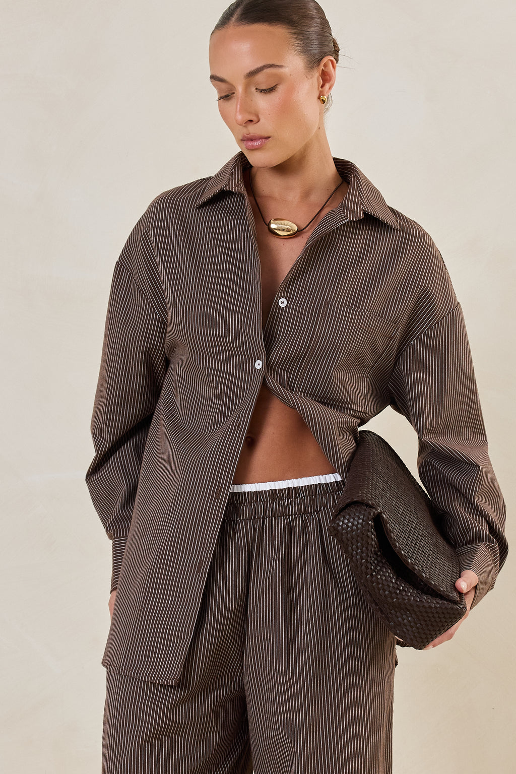 Miller Shirt (Choc Pinstripe)