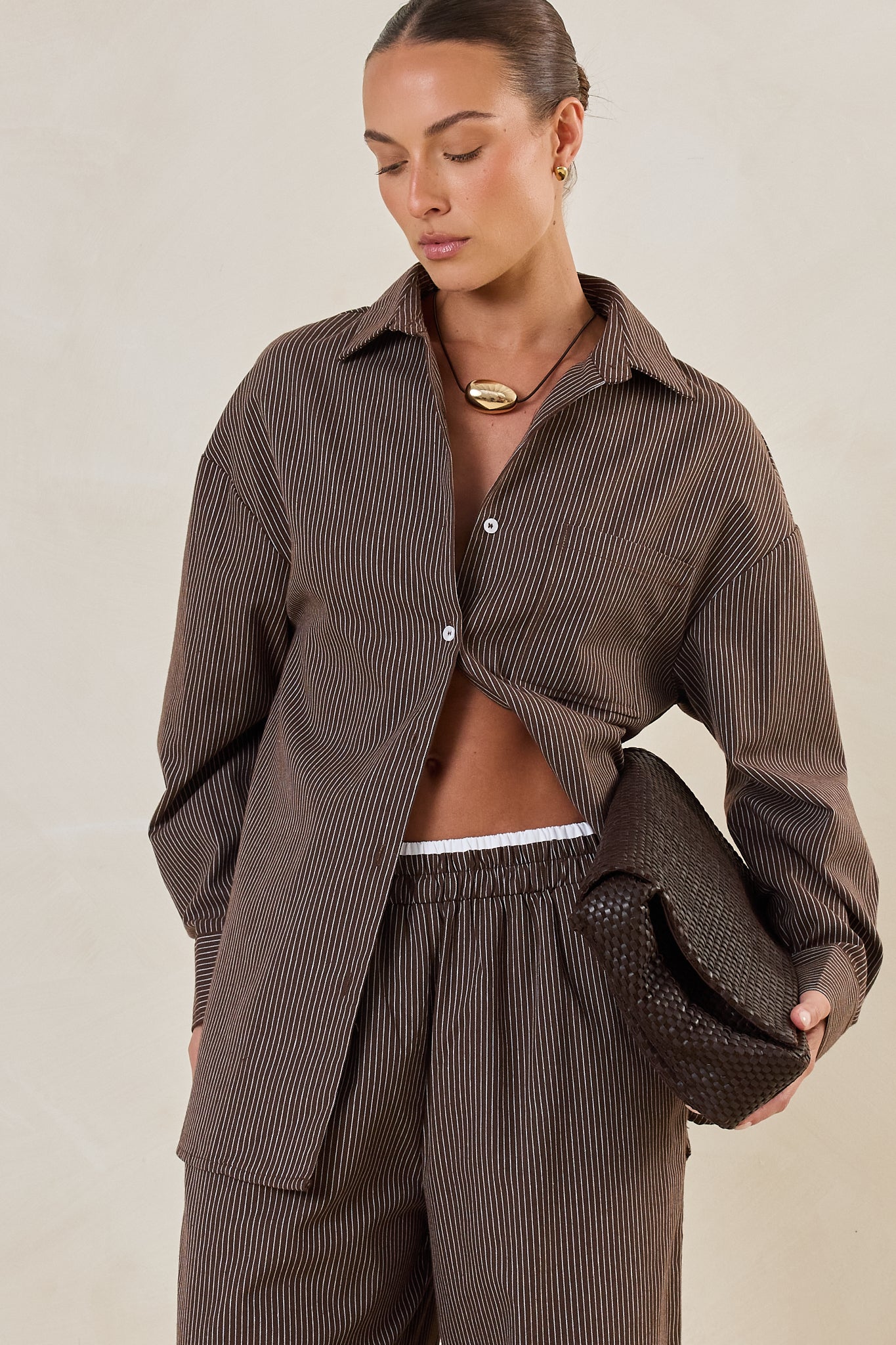 Miller Shirt (Choc Pinstripe)