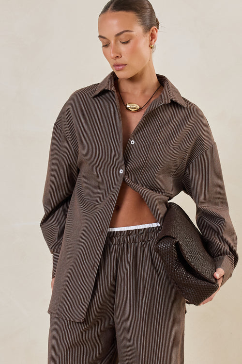Miller Shirt (Choc Pinstripe)
