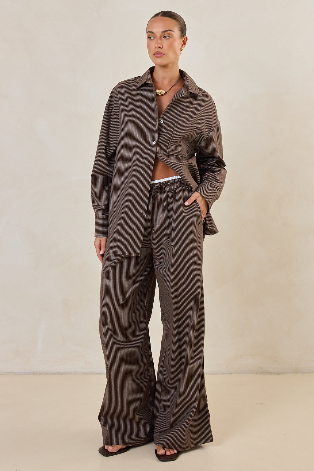 Miller Shirt (Choc Pinstripe)