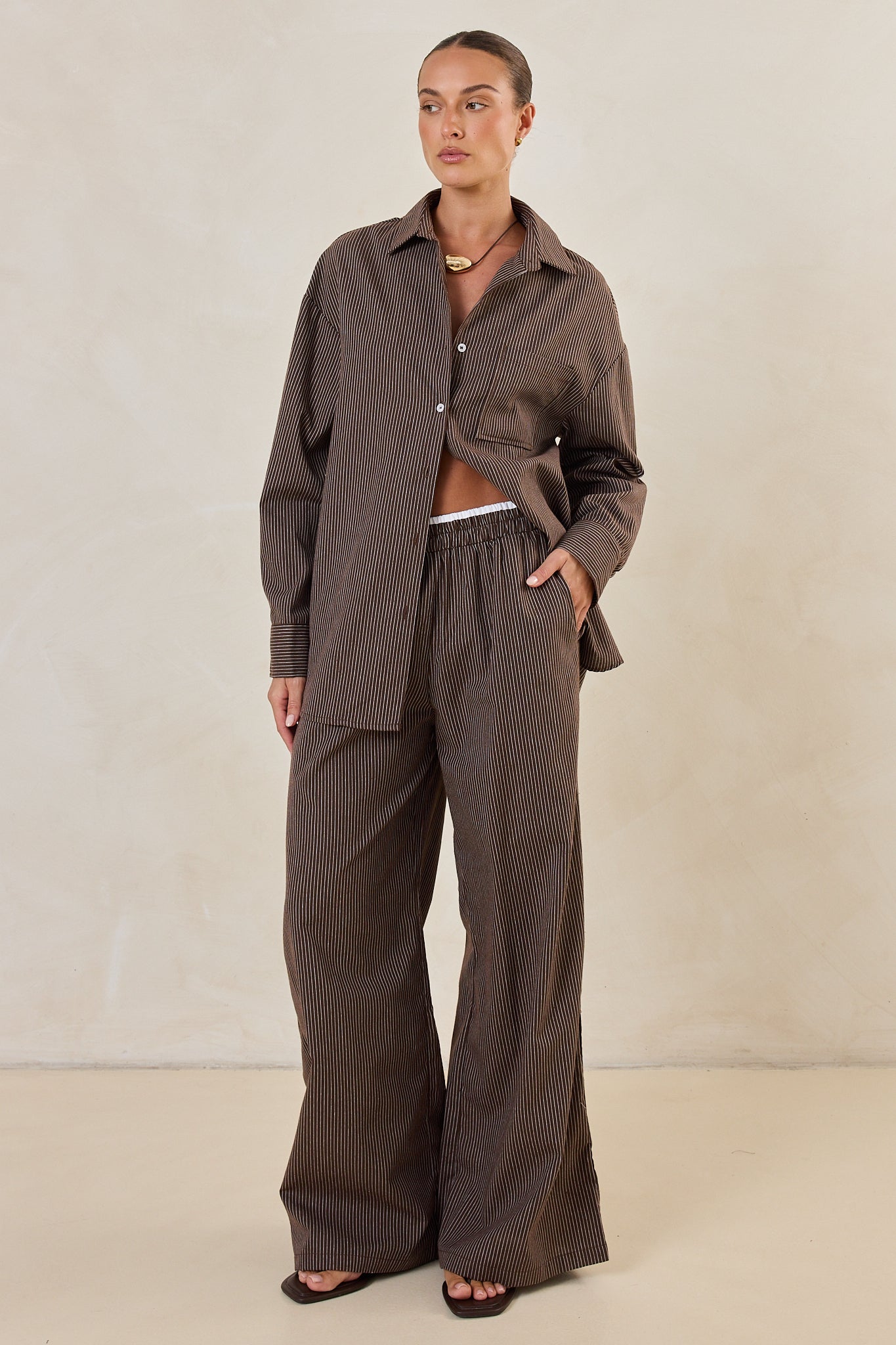 Miller Pant (Choc Pinstripe)