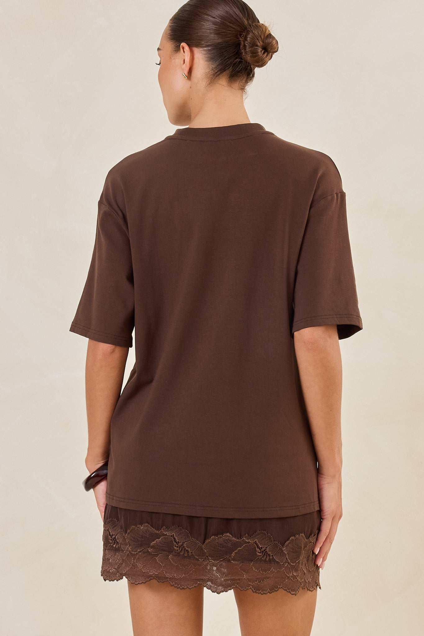 Leia Lace Mini Skirt (Chocolate)