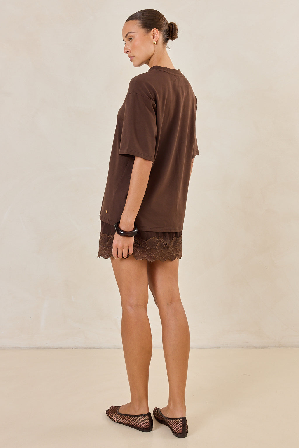 Leia Lace Mini Skirt (Chocolate)