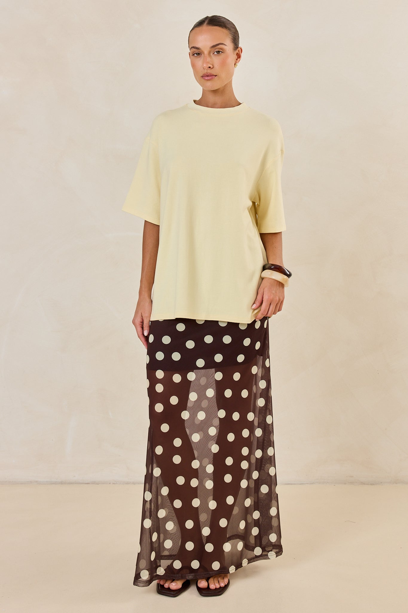 Leni Maxi Skirt (Chocolate/Butter)