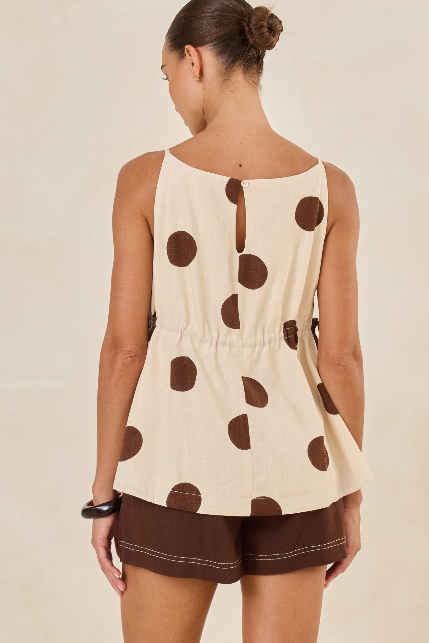 Jovie Top (Cream/Choc Polka)