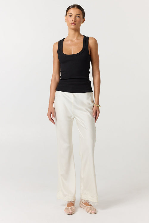 Sasha Bias Lace Pant (Cream)