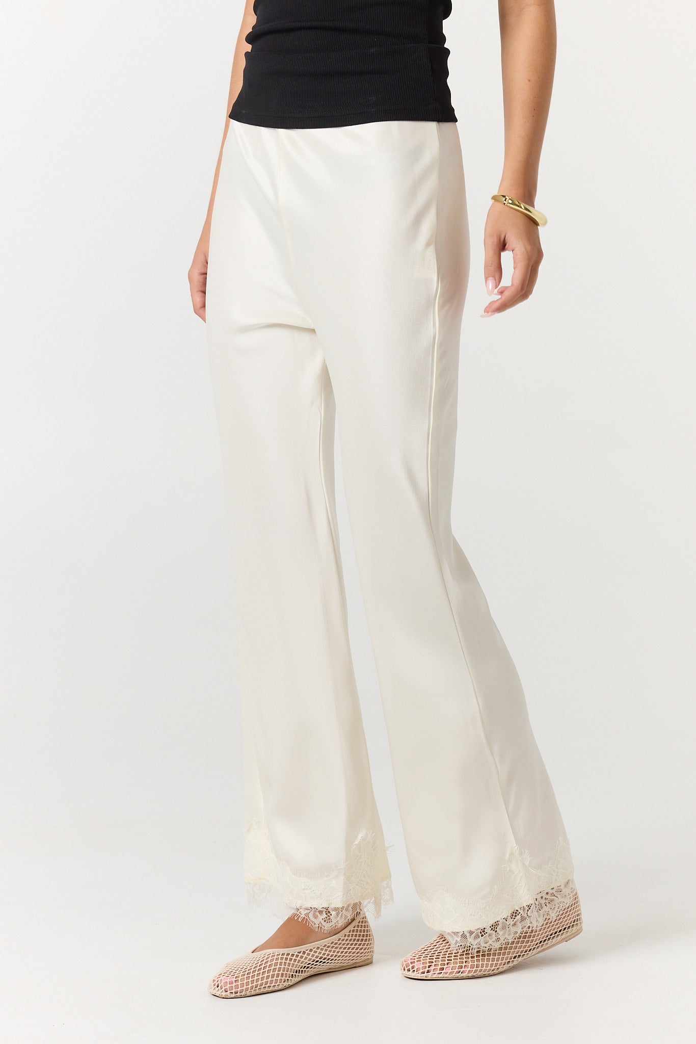 Sasha Bias Lace Pant (Cream)