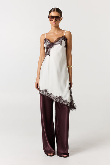 Zeva Asym Lace Cami (Ivory)