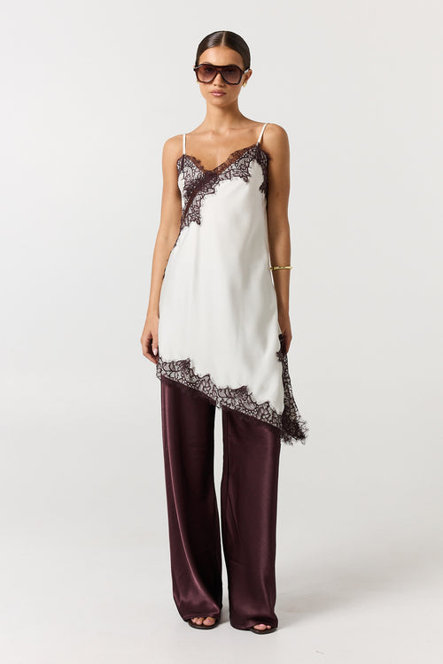 Zeva Asym Lace Cami (Ivory)