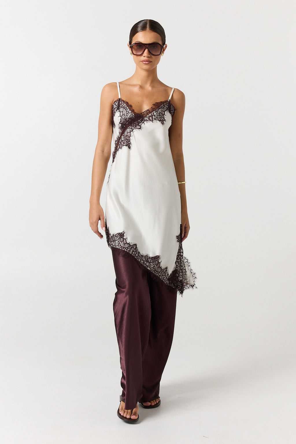 Zeva Asym Lace Cami (Ivory)