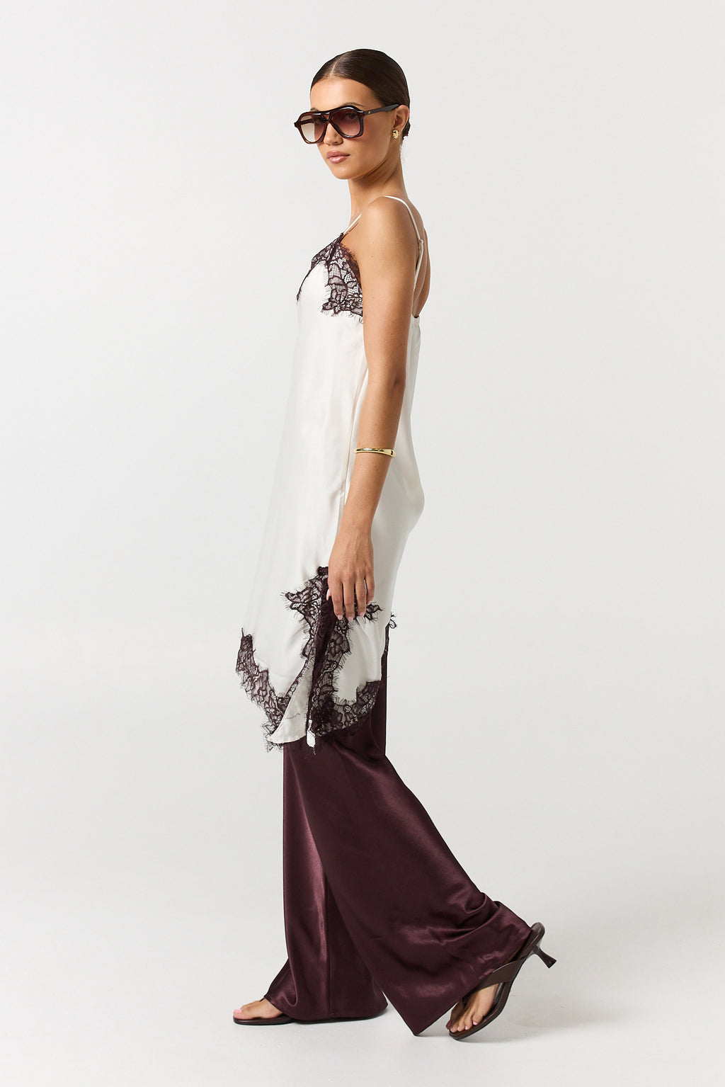 Zeva Asym Lace Cami (Ivory)